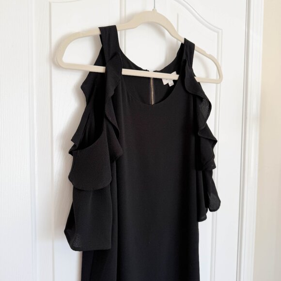 UMGEE Womens Black Dress with Ruffle Open Shoulder Formal Summer Size Small - Picture 12 of 13